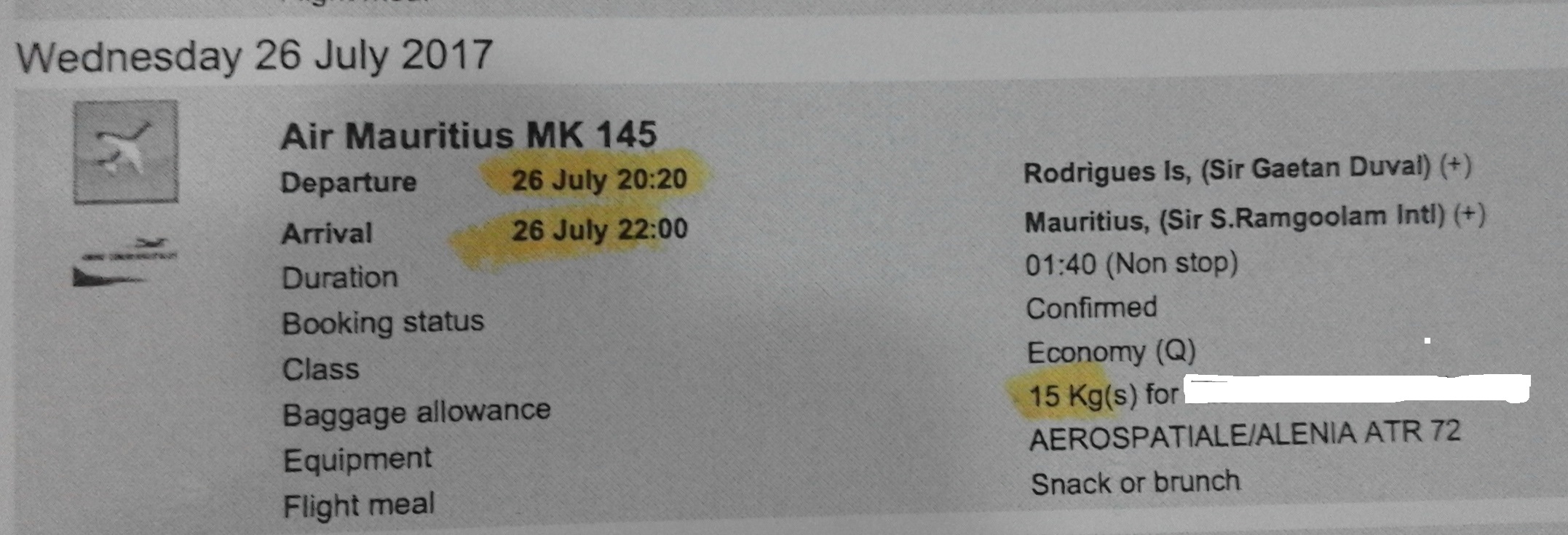 One Flight, Two Departure Times at Rodrigues